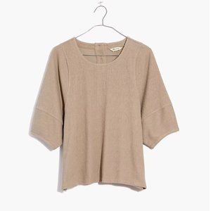 MADEWELL Ottoman Jacquard Button-Back Top
